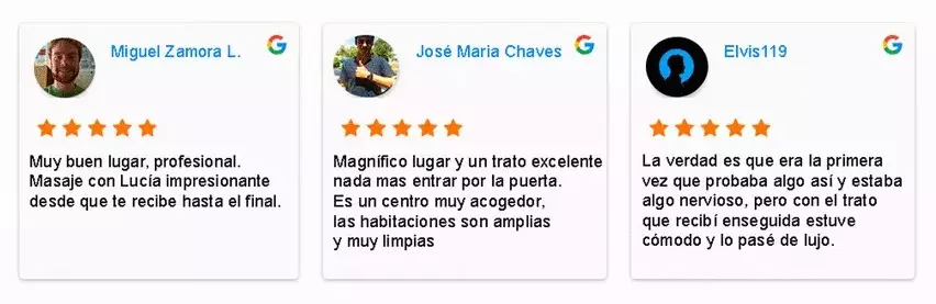 Rese&ntilde;as en Google de ROOM XPA Masajes Eroticos Madrid